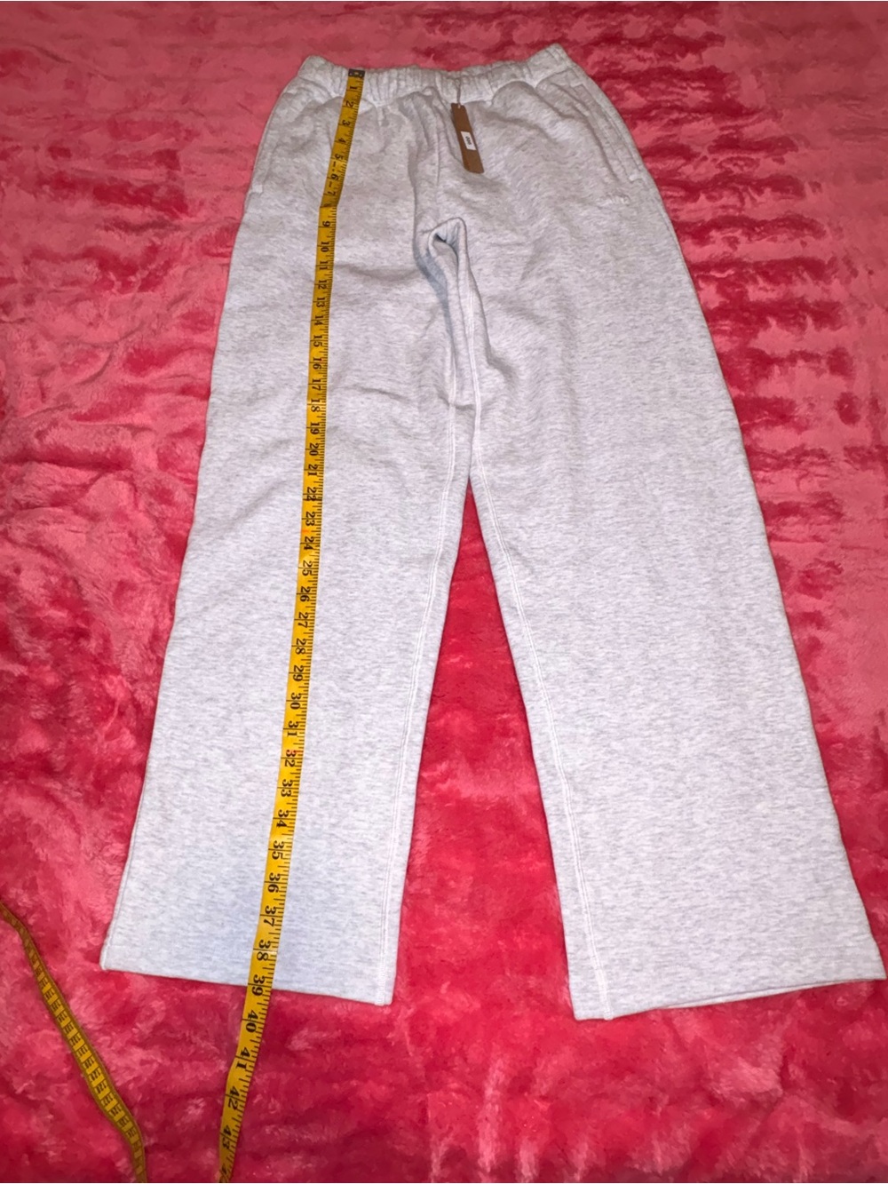 NWT SKIMS Cotton Fleece Classic Straight Leg Pant Light Heather Grey XSMALL - Picture 4 of 10